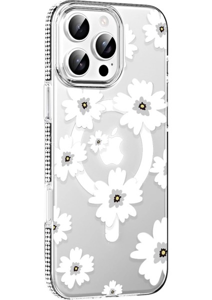 Joko Apple Iphone 16 Pro Floral Magsafe Kapak - Beyaz