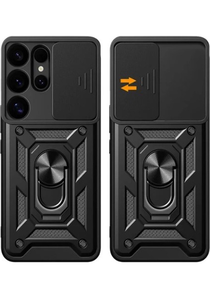 Samsung Galaxy S25 Ultra Kılıf Pars Lens Yüzüklü Silikon - Kırmızı fiyatları