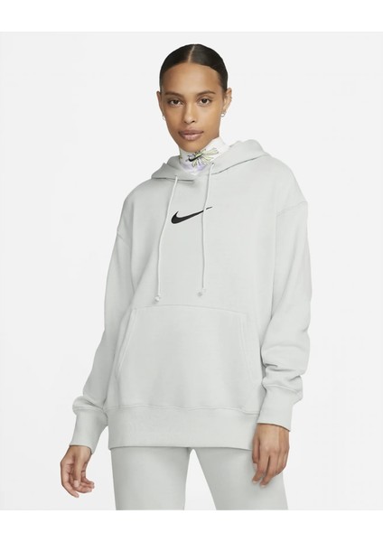 Sportswear Gel-Midi Swoosh Oversized Fleece Pullover Kadın Kapüşonlu Sweatshirt FD0892-034