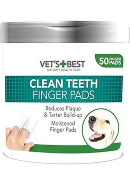 Vet's Best Plak ve Tartar Oluşumunu Engelleyen Köpek Diş Temizleme Parmak Pedi 50 Adet