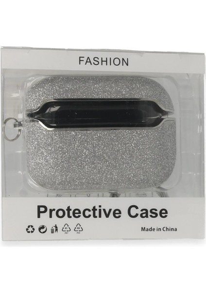 Airpods Pro (1.nesil) Spell Simli Kılıf - GÜMÜŞ-(5796)