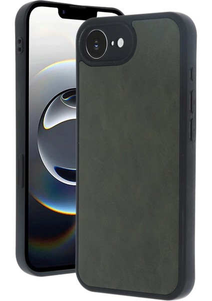 Iphone 16E Kılıf Aras Deri Kapak - Koyu Yeşil