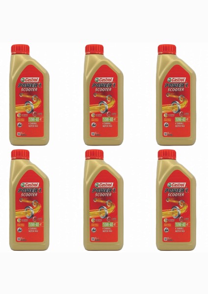 Power 1 Scooter 4t 10W40 1 Litre Motosiklet Motor Yağı (6 Adet)