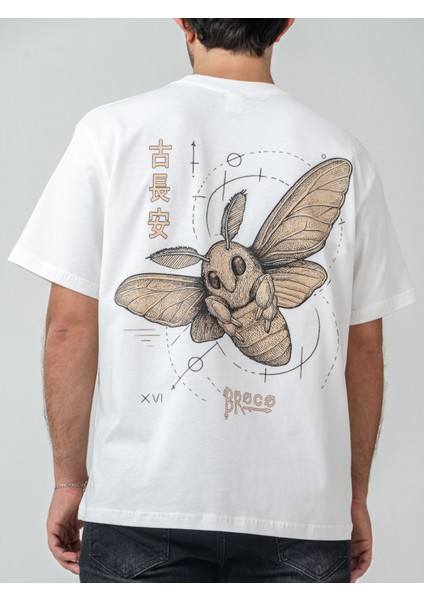 Unisex Erkek/kadın Oversize Bisiklet Yaka %100 Pamuk Baskılı Ipek Yolu T-Shirt