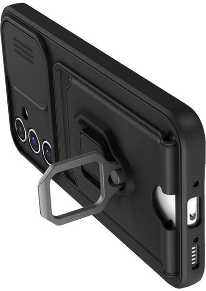 Samsung Galaxy A25 5g Kılıf Zuma Kartvizitli Yüzüklü Silikon - Siyah fiyatları