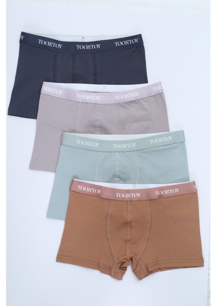 Erkek Çocuk Kemer Yazı Baskılı 4lü Paket Boxer