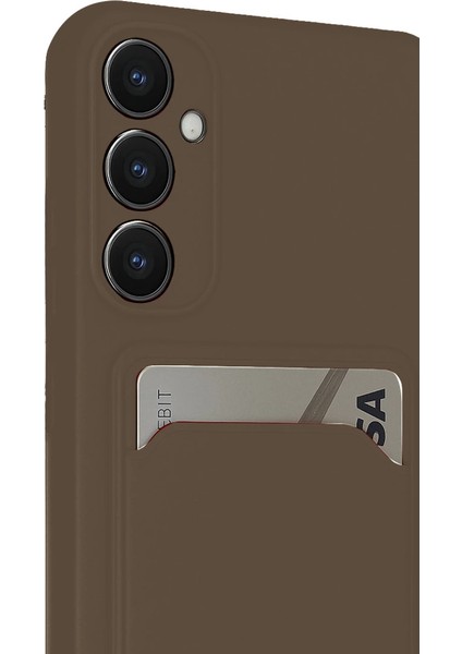 Samsung Galaxy S24 Fe Kılıf Kelvin Kartvizitli Silikon - Kahverengi modelleri