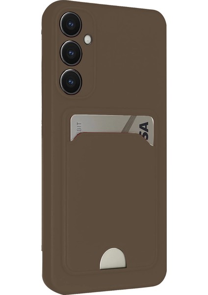 Samsung Galaxy S24 Fe Kılıf Kelvin Kartvizitli Silikon - Kahverengi fırsatları