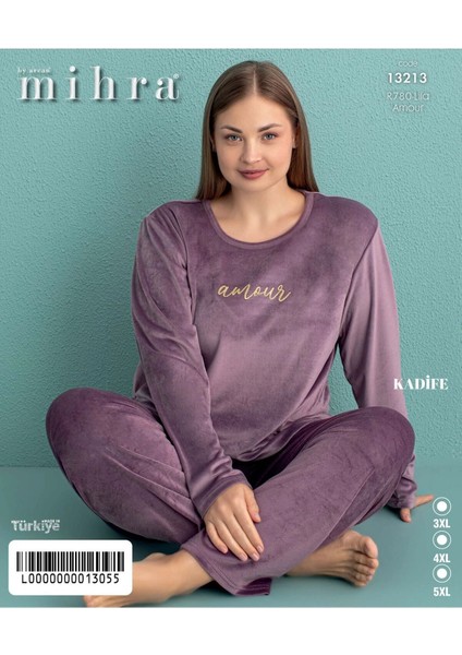 Mihra 13213 Kadın Kadife Uzun Kol Pijama Takımı