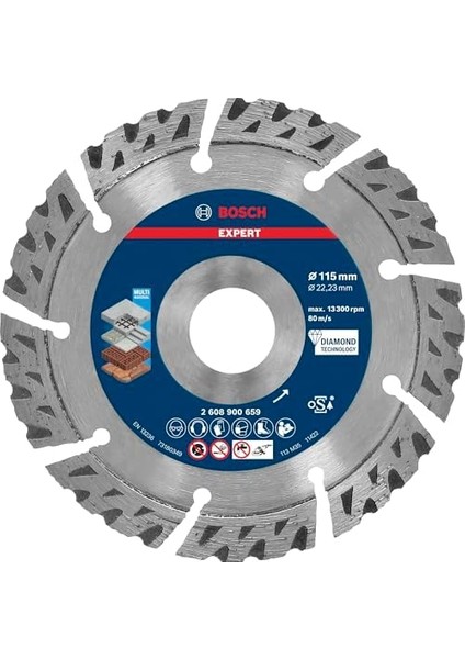 Professional 1x Expert Multimaterial Kesme Diskleri (, Donatılı, Tuğla, Yumuşak Taş, Ø 115 Mm, Aksesuar Küçük Avuç Taşlama Makinesi) fiyatları