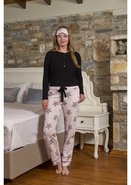 Aqua 26212 Kadın Yıldız Desenli Uzun Kol Pijama Takım fiyatları