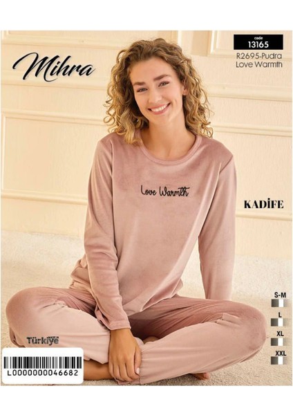Mihra 13165 Kadın Kadife Uzun Kol Pijama Takımı