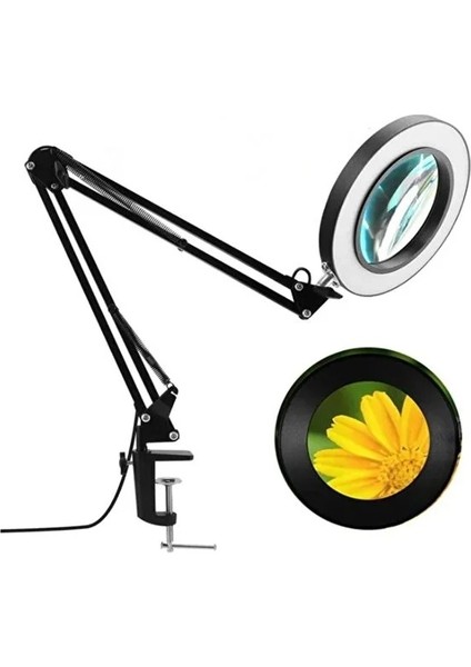 Esnek Masa Büyüteç 5x USB LED Büyüteç 3 Renk Işıklı Büyüteç Lamba Büyüteç Tamir Lehimleme Büyüte. modelleri