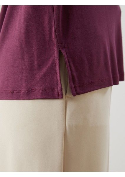 Yeni Sezon Bisiklet Yaka Taşlı Kadın Bluz modelleri