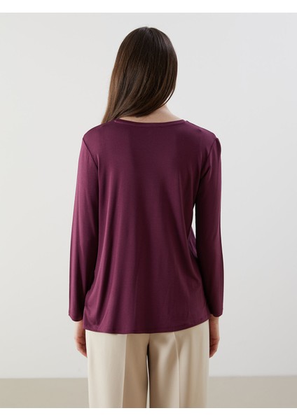 Yeni Sezon Bisiklet Yaka Taşlı Kadın Bluz fırsatları