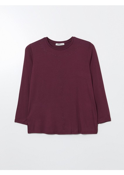 Yeni Sezon Bisiklet Yaka Taşlı Kadın Bluz indirimleri