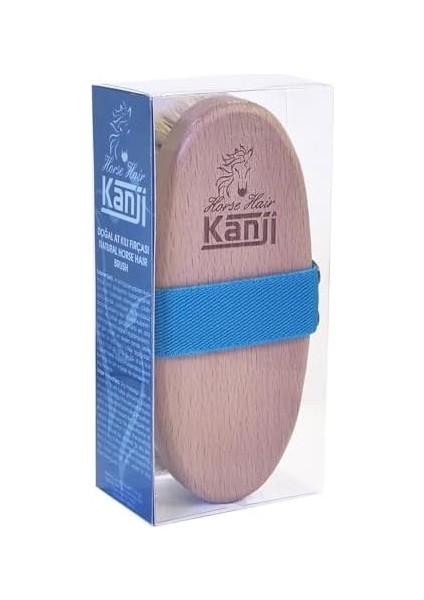 %100 Doğal At Kılı Masaj ve Kuru Fırçalama Için Mavi Kemerli Vücut Peeling Selülit Fırçası