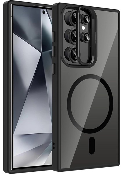 Joko Samsung Galaxy S23 Ultra Remim Lensli Magsafe Standlı Kapak - Siyah