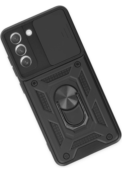 Samsung Galaxy S21 Fe Kılıf Pars Lens Yüzüklü Silikon - Siyah modelleri