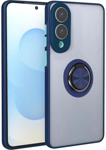 Samsung Galaxy S25 Edge Kılıf Montreal Yüzüklü Silikon Kapak - Lacivert