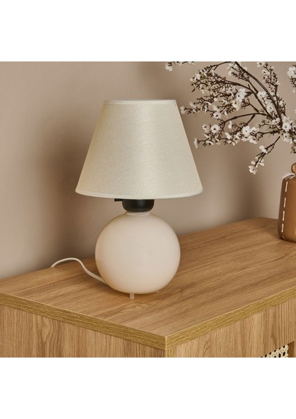 Luce Simena Cam Abajur - Beyaz / Krem