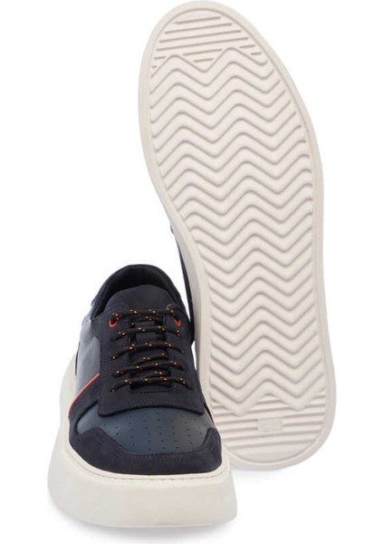 Lacivert Hakiki Deri Erkek Sneaker - E24I1AY56814-C39