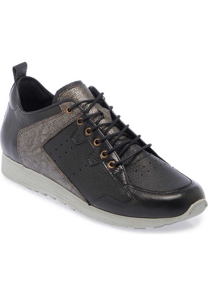 Siyah Hakiki Deri Erkek Sneaker - E24I1AY56756-A23