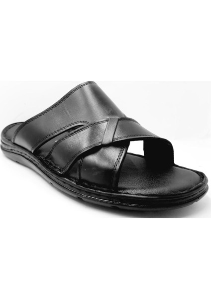253 Siyah Erkek Jelli Kapalı Hakiki Deri Terlik indirimleri