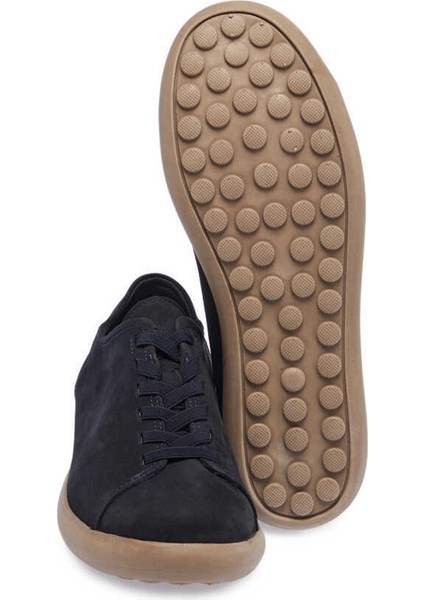 Lacivert Hakiki Nubuk Deri Erkek Sneaker - E24I1AY56824-C39