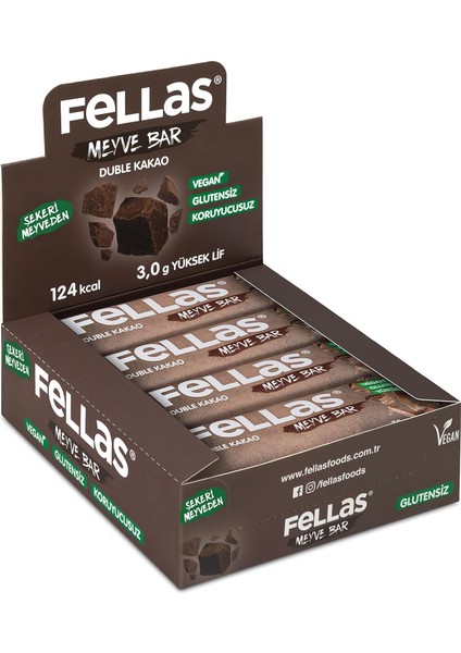 Fellas Meyve Bar, Duble Kakaolu, 35GR x 12 Adet