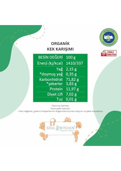 Soul Kıtchen Organik Kek Karışımı 300GR fiyatları