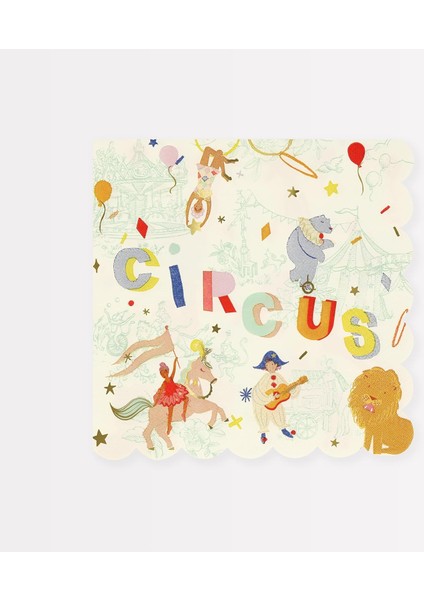 - Circus Large - Sirk Peçeteler (L) (X16)