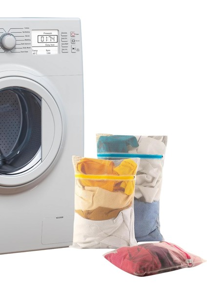 Fermuarlı Çamaşır Yıkama Filesi - Asker ve Bebek Için (3 Adet)