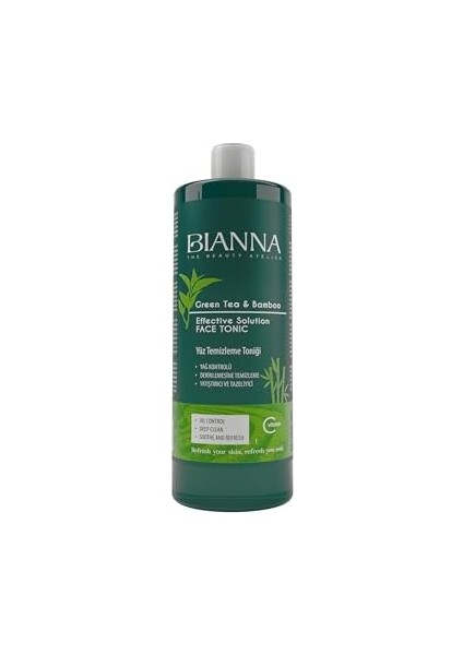 Bianna Tonik C Vitaminli Bambulu ve Yeşil Çaylı Yüz Temizleme Toniği - 400ML