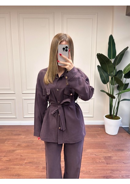 Kemerli Modal Takım - Bordo