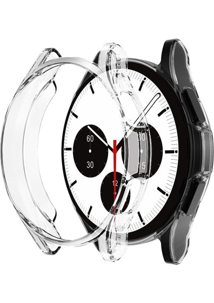 Galaxy 4 46MM Için Kılıf 360 Full Round Soft Silicone Şeffaf [galaxy 4 46MM ile Uyumlu Kılıf - Şeffaf]