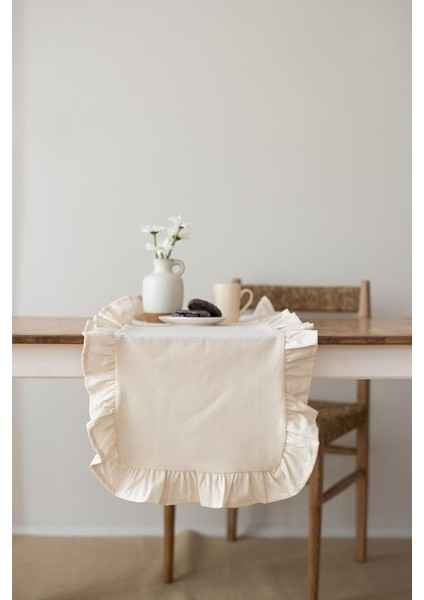 | Fırfırlı Runner 40 x 110 cm (Bej)