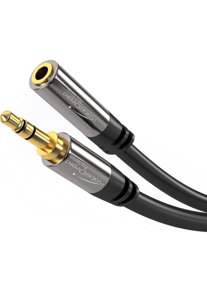 – 1 M – Kulaklık Uzatma Kablosu, 3,5 mm Jak Uzatması (Aux Ses Kablosu, Jak Fişi/jak Soketi, Neredeyse Hasar Verilemeyen Metal Gövde, Kulaklıklar Için Idealdir, Siyah)
