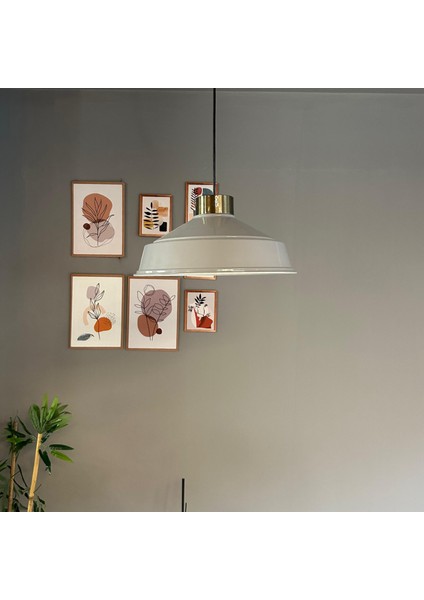 Carmelo Gri Renk Asaletli Tekli Avize Plafonyer Rzans Başlık Sarkıt Lamba Salon Aydınlatma