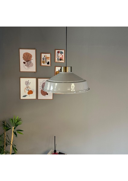 Carmelo Gri Renk Asaletli Tekli Avize Plafonyer Rzans Başlık Sarkıt Lamba Salon Aydınlatma