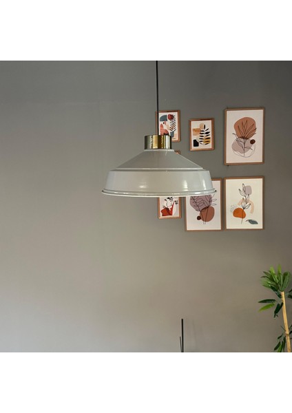 Carmelo Gri Renk Asaletli Tekli Avize Plafonyer Rzans Başlık Sarkıt Lamba Salon Aydınlatma