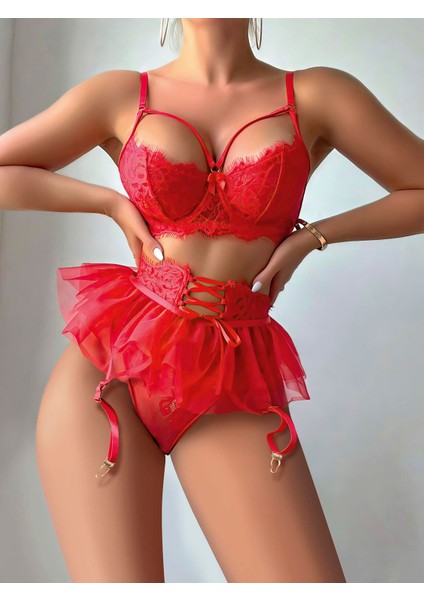 Kadın Kırmızı Etekli Fantezi Kostüm 2018 modelleri