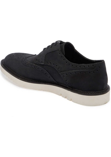 Siyah Hakiki Nubuk Deri Erkek Casual Ayakkabı - E24I1AY56761-A64