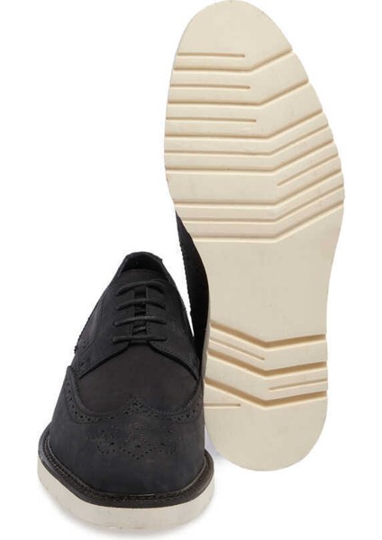 Siyah Hakiki Nubuk Deri Erkek Casual Ayakkabı - E24I1AY56761-A64