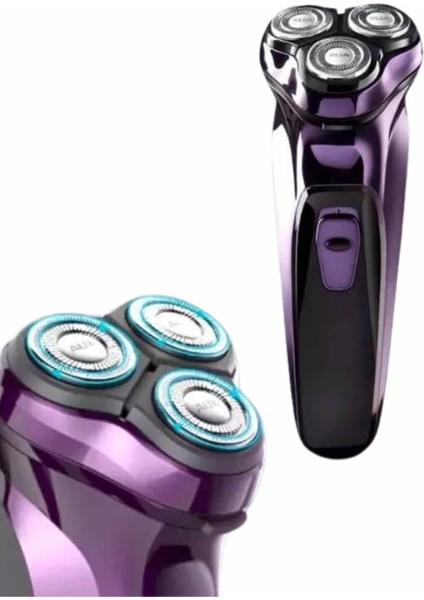 3 Bıçaklı Döner Başlıklı Sakal Sıfır Alma Tıraş Makinesi Profesyonel Pasl - CHT6879-4084 fiyatları