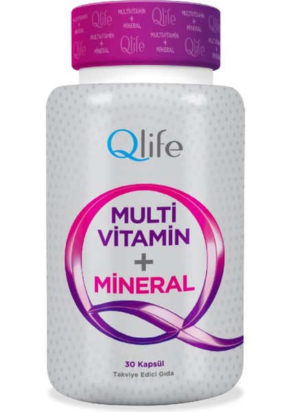 Qlife Multivitamin & Mineral 30 Kapsül 13 Vitamin 7 Mineral modelleri