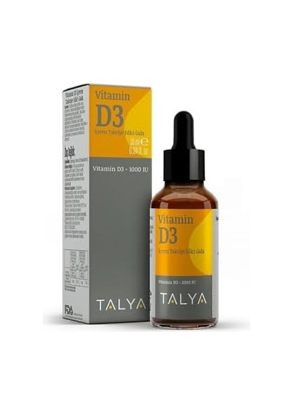 Talya Vitamin D3 Içeren Takviye Edici Gıda Damla, 1000 Iu, 10 ml
