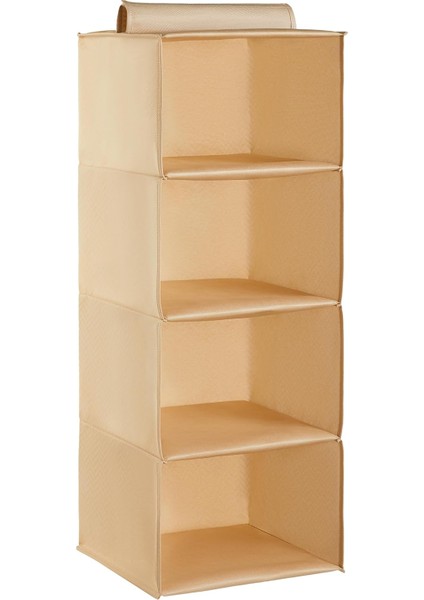 Textile 4 Katlı Bej Dolap Içi Düzenleyici 30 x 30 x 80 cm