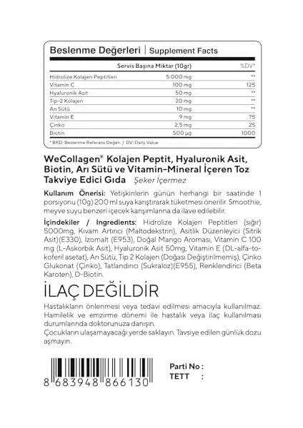 Bıomet Collagen Plus Type 1-2-3 Powder 180G fiyatları