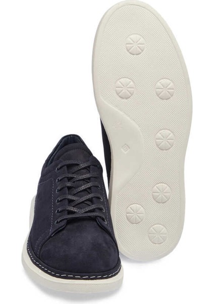 Lacivert Hakiki Nubuk Deri Erkek Sneaker - E24I1AY56806-C39